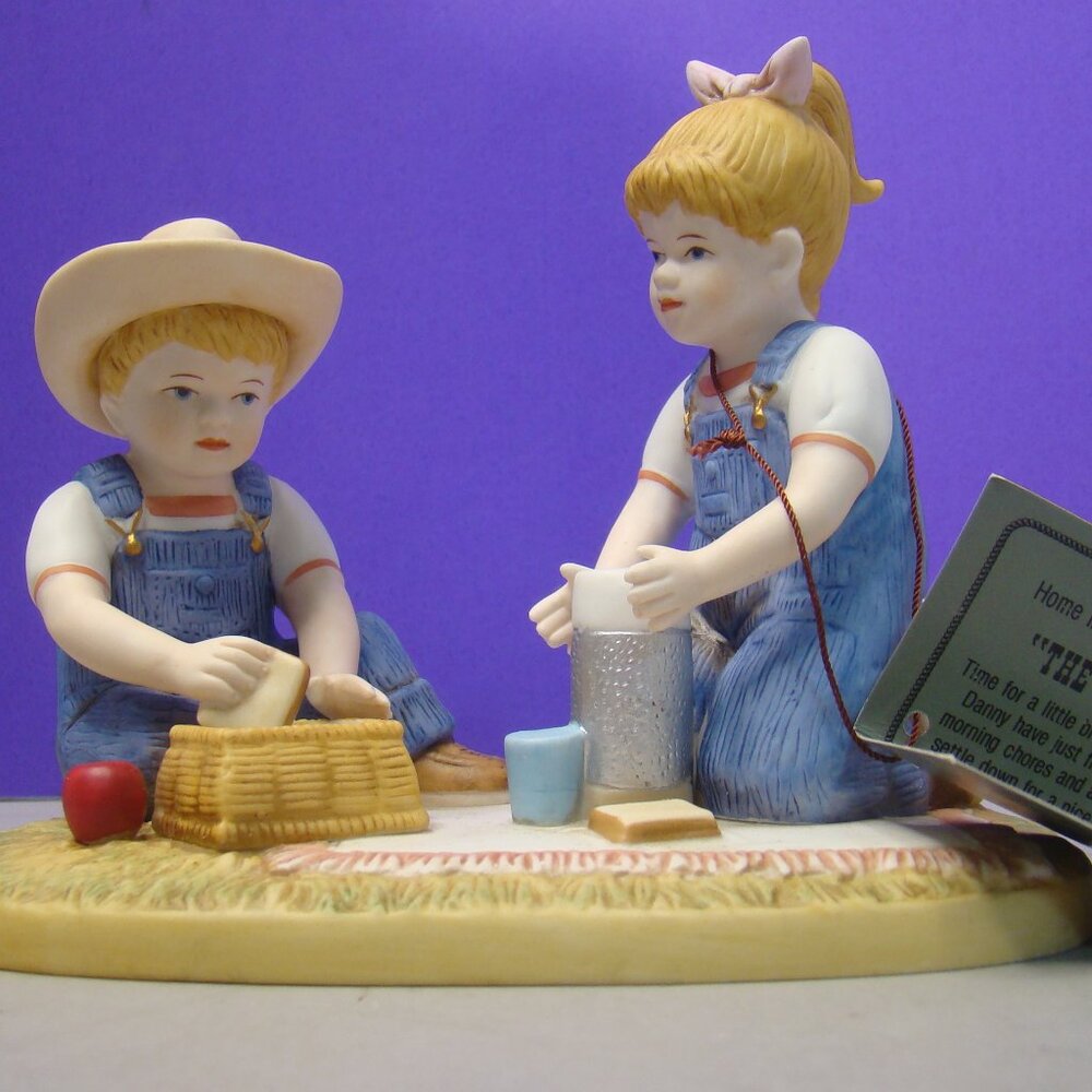 Homco Denim Days The Picnic Figurine #15321 Home Interiors Figurine 1998 Vintage